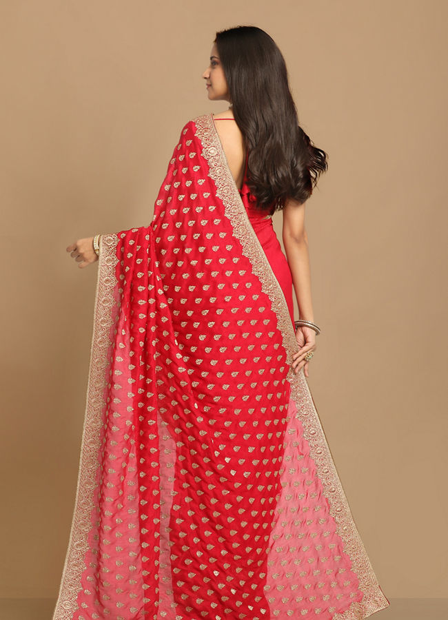 Enigmatic Rani Pink Saree image number 3